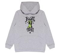 Minecraft Boom Creeper Run Pullover Hoodie, Kids, 7-13 Years, Heather Grey, Official Merchandise
