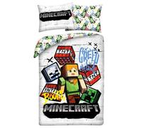 Minecraft Graffiti Single Duvet Cover 140x200 + Pillowcase 70x90 Alex TNT