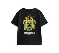 Minecraft Boys Black Photographic Creeper Short Sleeved T-Shirt - 11-12 Years