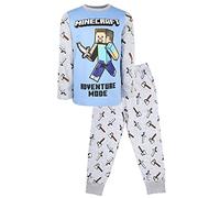 Minecraft Boys Blue Creeper Pyjamas - Unisex, Size Small (UK), 2 Count
