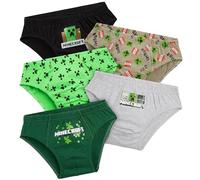 Minecraft Boys Briefs, Soft Breathable Stretchy Pants Pack of 5 Cotton Underwear - Boys Gifts (Multi, 11-12 Years)
