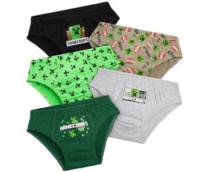 Minecraft Boys Briefs, Soft Breathable Stretchy Pants Pack of 5 Cotton Underwear - Boys Gifts (Multi, 13-14 Years)