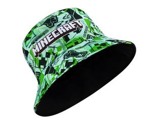 Minecraft Boys Bucket Hat | Summer Hat for Boys | Reversible Design | Gaming Hat Green