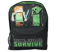 Minecraft Boys Create Explore Survive Large Backpack with Creeper and Alex