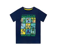 Minecraft Boys Creeper and Steve T-Shirt Blue 10 to 11 Years