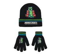 Minecraft Boys Creeper Beanie & Gloves Set