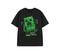 Minecraft Boy's Creeper Inside Short Sleeved T-Shirt | Boys Black | Officially Licensed Merch | Size: 5-6 Years Minecraft Black 5-6 Years