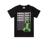 Minecraft Boy's Creeper & Logo Placement Print Short Sleeved T-Shirt | Boys Black | Officially Licensed Merch | Size: 11-12 Years Minecraft Black 11-12 Years