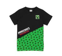 Minecraft Boy's Creeper Short Sleeved T-Shirt | Boys Black | Officially Licensed Merch | Size: 13-14 Years Minecraft Black 13-14 Years