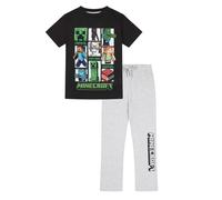 Minecraft Boys Girls Long Gaming Kids Pyjama Set (8-9 Years) Black