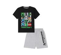 Minecraft Boys Girls Short Gaming Kids Pyjama Set (7-8 Years) Black