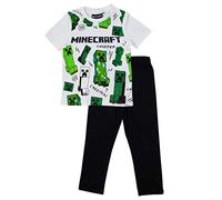Minecraft Boys Glitching Creeper Long Pyjamas Set, White, 4-15 Years