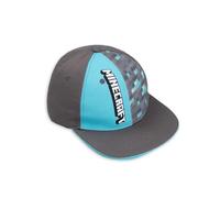 Minecraft Boys Grey Diamond Pixel Print - Cut & Sew Snapback Flat Cap - M-L