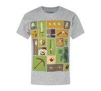 Minecraft Boys Grey Minecraft Tools Short Sleeved T-Shirt - 3-4 Years