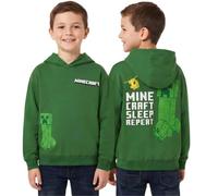 Minecraft Boys Hoodie - Official Kids Green Creeper Pullover Hoody, Long Sleeve Cotton Sweatshirt For Boys, Gaming Gift (UK, Age, 9 Years, 10 Years, Regular, Green)