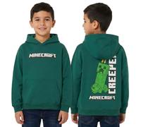 Minecraft Boys Hoodie - Official Kids Green Creeper Pullover Hoody, Long Sleeve Cotton Sweatshirt For Boys, Gaming Gift