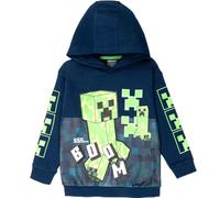 Minecraft Boys Hoodie with Kangaroo Pocket 100% Cotton Gaming Warm Sweatshirt for Kids 5-12 Years Gift for Boys Navy Blue