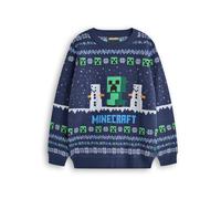 Minecraft Boy's Kids Christmas Jumper (Blue) in Blue | Size: 7-8 Years Minecraft Blue 7-8 Years
