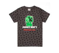 Minecraft Boy's Kids Short Sleeved T-Shirt (Grey) in Grey | Size: 7-8 Years Minecraft Grey 7-8 Years