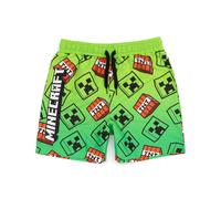 Minecraft Boys Swim Shorts | Blue & Green OR Green Creeper Options | Swimming Trunks with Creeper Steve Alex TNT Explosive Game Characters | Gaming Swimwear Merchandise Gift for Children & Teens
