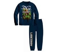Minecraft Boys' Long Sleeve Knit Top and Jogger Set, Navy, Medium