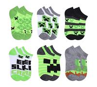 Minecraft Boys' Multi-pack Socks No Show Socks (Pack of 6)