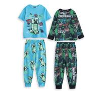 Minecraft Boys Multicoloured Creeper Multi-Pack of 2 Long Leg Pyjama Set - 11-12 Years