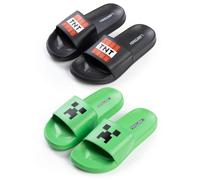 Minecraft Boys Multicoloured Creeper & TNT Sliders - 2 UK Child