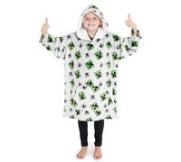 Minecraft Boys Oversized Blanket Hoodie Fleece Blanket Dressing Gown for Kids Teenagers (Grey)