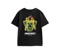 Minecraft Boy's Photographic Creeper Short Sleeved T-Shirt | Boys Black | Officially Licensed Merch | Size: 13-14 Years Minecraft Black 13-14 Years