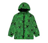 Minecraft Boys Rain Jacket, Gaming Kids Raincoat, Water Resistant Boys Coat, Gamer Kids Rain Jacket, Green 10-11 Years