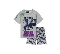 Minecraft Boy's Short Pyjama Set 2 Piece PJ Gamers Comfy Sleepwear Nightwear in Grey | Size: 9-10 Years Minecraft Grey 9-10 Years