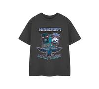Minecraft Boy's Short Sleeved T-Shirt | Boys Grey | Official Merch | Size: 9-10 Years Minecraft Grey 9-10 Years