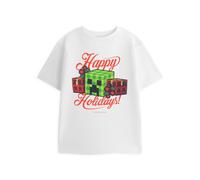 Minecraft Boy's Short Sleeved T-Shirt | White | Official Merch | Size: 3-4 Years Minecraft White 3-4 Years