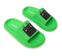 Minecraft Boys Sliders or Flip Flops for Beach and Pool - Boys Gifts (Green Dragon Sliders, 10-10.5 UK)