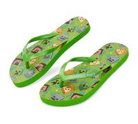 Minecraft Boys Sliders or Flip Flops for Beach and Pool - Boys Gifts (Green Flip Flops, 13-1 UK)