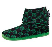 Minecraft Boys Slipper Boots Kids Creeper Gamer Fleece Lined Slippers for Gamers House Shoes Black/Green 6 UK