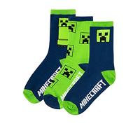 Minecraft Boys Socks Pack of 3 Creeper Multicoloured 9-12