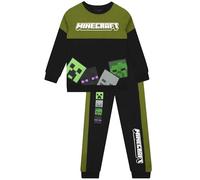 Minecraft Boys Sweatshirt And Joggers, Skeleton And Creeper 2 Piece Outfit, Gaming Boys Clothing, Black 10-11 Years