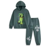 Minecraft Boy's Sweatshirt & Joggers Set | Green | Official Merch | Size: 7-8 Years Minecraft Green 7-8 Years