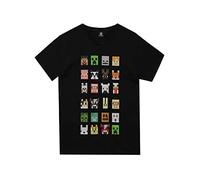Minecraft Boys' T-Shirt Minecraft Short Sleeve, Black, 11-12 Years