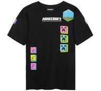 Minecraft Boys T-Shirts 5-14 Yrs, Cotton Crew Neck Half-Sleeve Tee Tops, Soft Breathable Summer Boys Clothing, Gaming Gifts (9-10 Years, Black Minecraft 1 Pck)