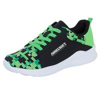 Minecraft Boys Trainers Kids Black/Green 12 UK Child