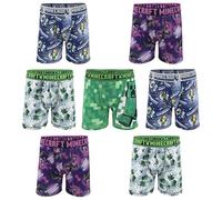 Minecraft Boys' Ultimate Gamer Athletic Boxer Briefs, 7 Soft Pairs with Coolcraft Tech Sizes 4-12, 7 Pack Athletic Boxer Shorts, 4