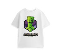 Minecraft Boys White Creeper Short Sleeved T-Shirt - 9-10 Years