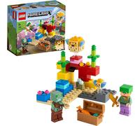 Minecraft Building Toy Coral Reef with Alex and Brick-Build Figures