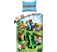 Official Minecraft Battle Single Duvet Cover & European Pillowcase 100% Cotton