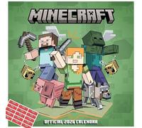 Minecraft Calendar 2026 Square Wall Calendar Gaming Gift Present with Free Organising Stickers Included