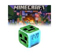 Minecraft Changing Colourful Alarm Clock With Lcd Screen Calendar Home For Use