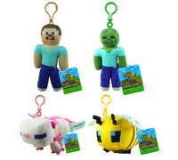 Minecraft Character Blind Bag Figures & Animals - (Plush Keychain 4 Pack Set 1)